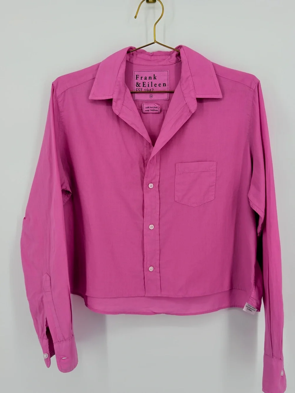 Frank & Eileen Eileen Pink Organic Cotton Button Down Shirt XS